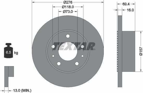 Textar 93104800 - Brake Disc autospares.lv