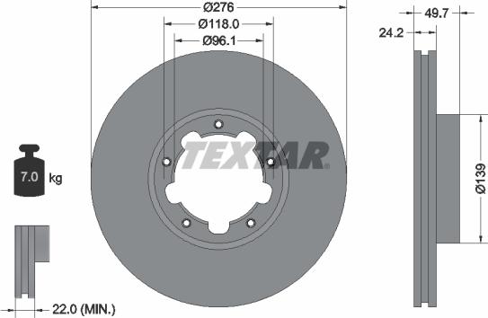 Textar 93185300 - Brake Disc autospares.lv