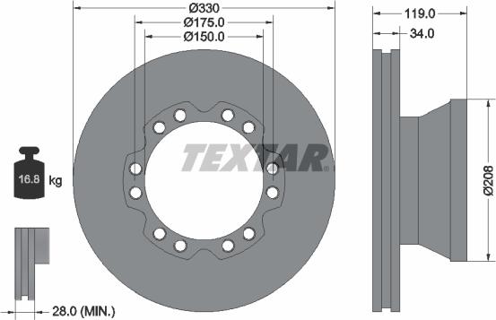 Textar 93187800 - Brake Disc autospares.lv