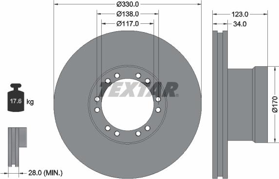 Textar 93187700 - Brake Disc autospares.lv