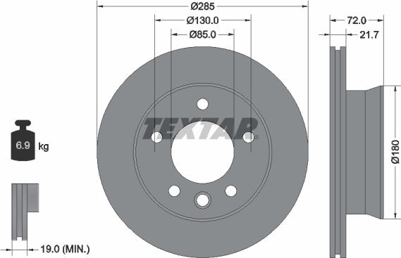 Textar 93127805 - Brake Disc autospares.lv