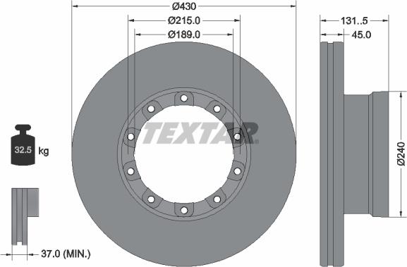 Textar 93308700 - Brake Disc autospares.lv