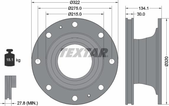 Textar 93324600 - Brake Disc autospares.lv