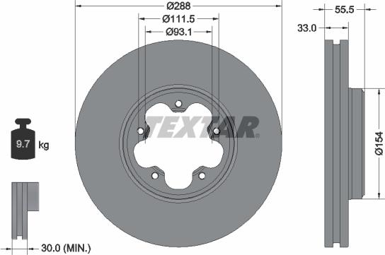 Textar 93260600 - Brake Disc autospares.lv