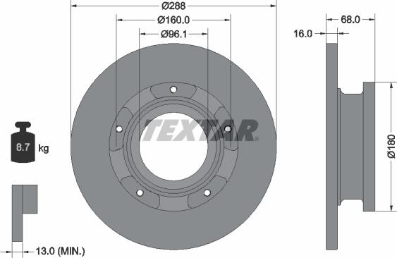 Textar 93260700 - Brake Disc autospares.lv