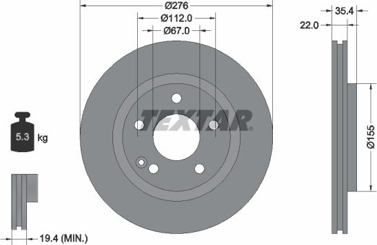 Textar 92099600 - Brake Disc autospares.lv