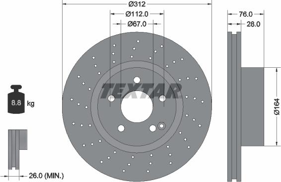 Textar 92099303 - Brake Disc autospares.lv