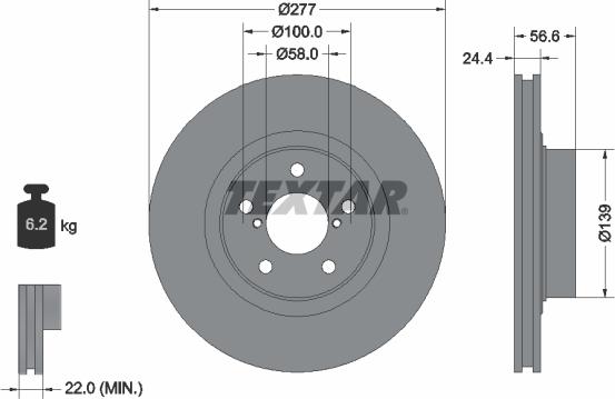 Textar 92094600 - Brake Disc autospares.lv