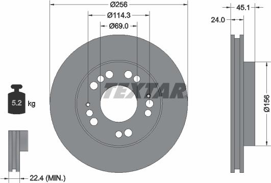 Textar 92094700 - Brake Disc autospares.lv