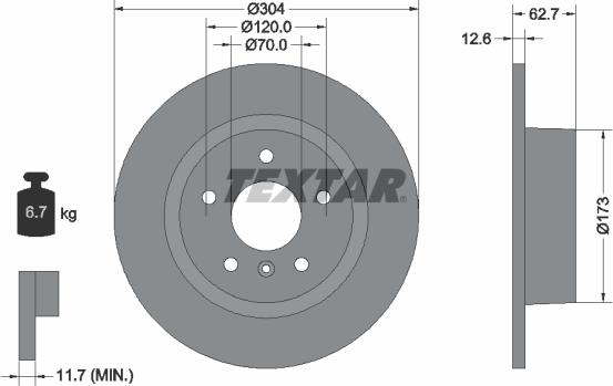 Textar 92095200 - Brake Disc autospares.lv