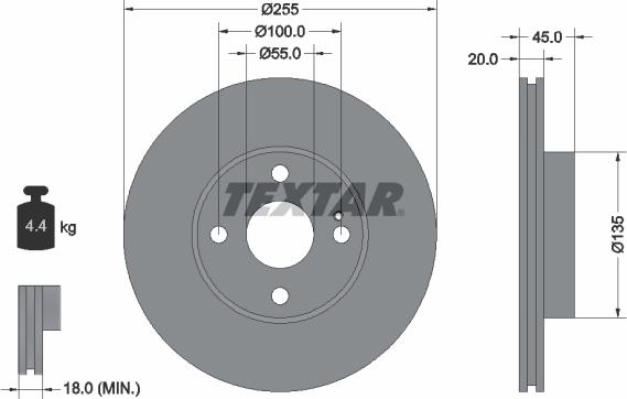 Textar 92096800 - Brake Disc autospares.lv