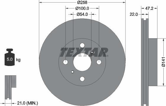 Textar 92090500 - Brake Disc autospares.lv