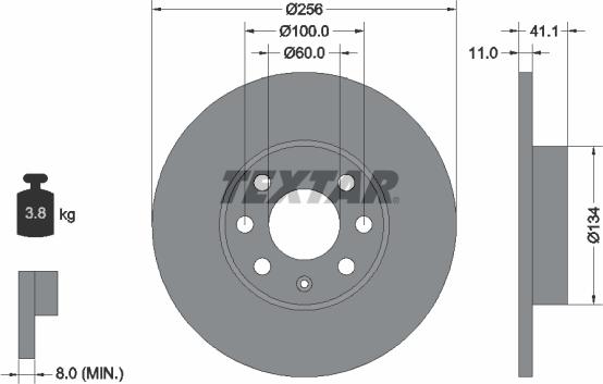 Textar 92091700 - Brake Disc autospares.lv