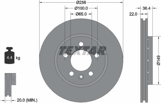 Textar 92098605 - Brake Disc autospares.lv