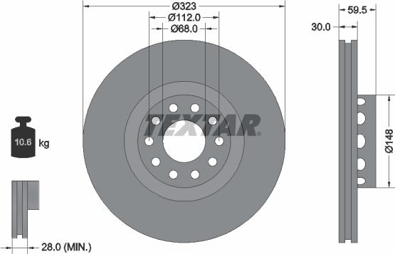 Textar 92098305 - Brake Disc autospares.lv