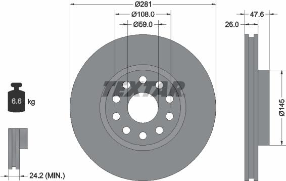 Textar 92093900 - Brake Disc autospares.lv