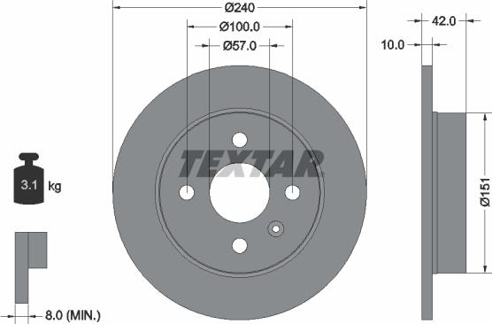 Textar 92092000 - Brake Disc autospares.lv