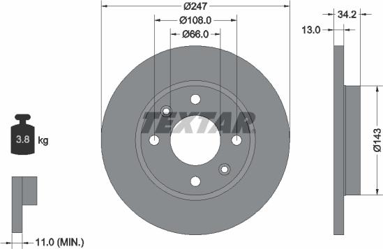 Textar 92092803 - Brake Disc autospares.lv