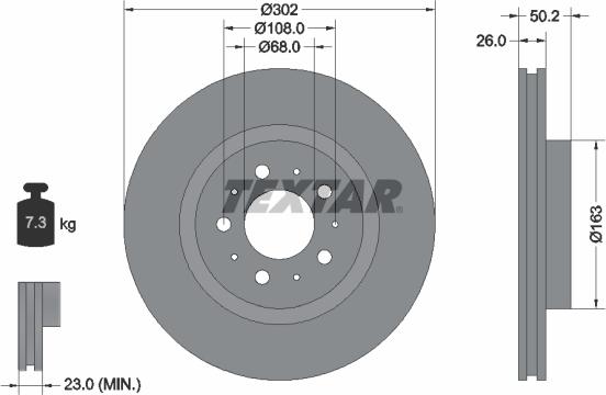 Textar 92092300 - Brake Disc autospares.lv