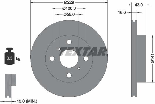 Textar 92097900 - Brake Disc autospares.lv