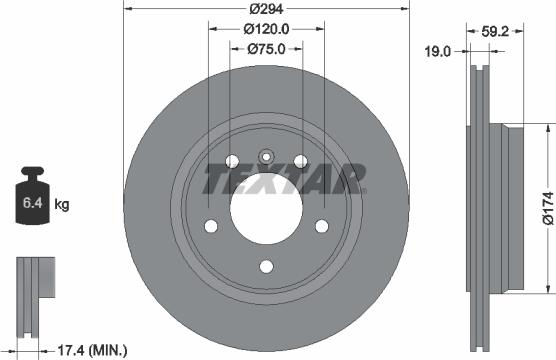 Textar 92097305 - Brake Disc autospares.lv