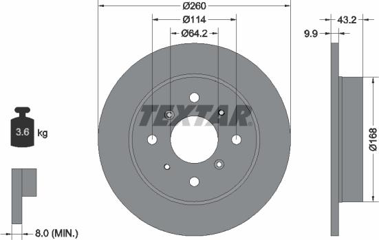 Textar 92049100 - Brake Disc autospares.lv