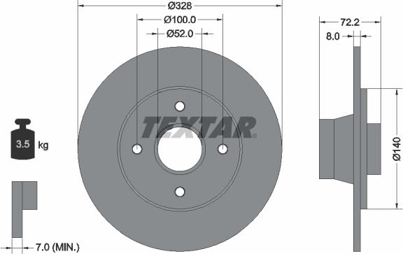 Textar 92049200 - Brake Disc autospares.lv