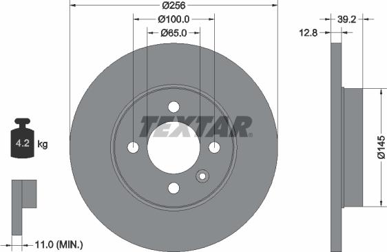 Textar 92041700 - Brake Disc autospares.lv