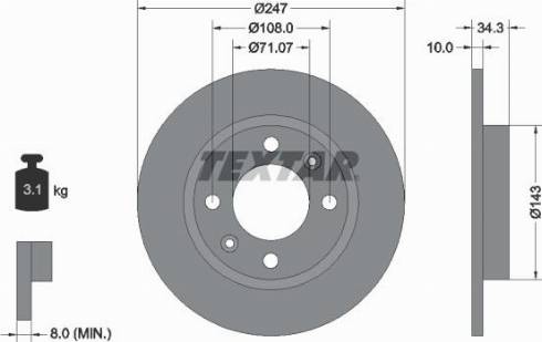 Textar 92048203 - Brake Disc autospares.lv