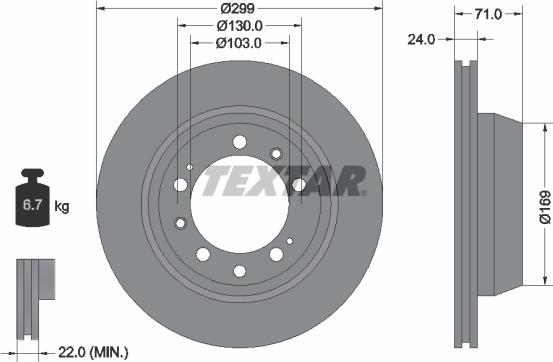 Textar 92043300 - Brake Disc autospares.lv