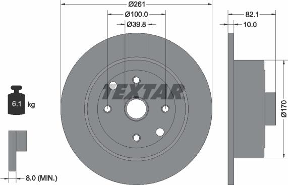 Textar 92042000 - Brake Disc autospares.lv