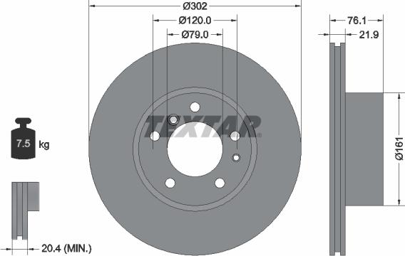 Textar 92042200 - Brake Disc autospares.lv