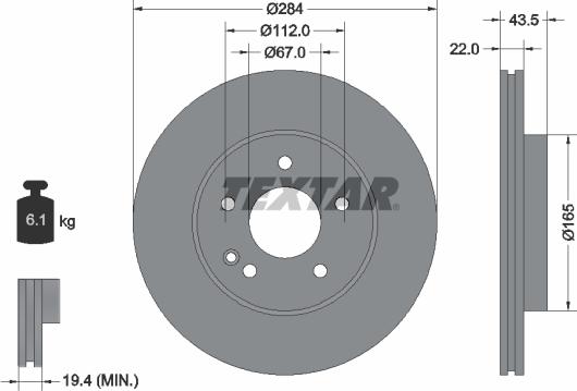 Textar 92059405 - Brake Disc autospares.lv