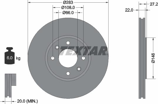 Textar 92059600 - Brake Disc autospares.lv