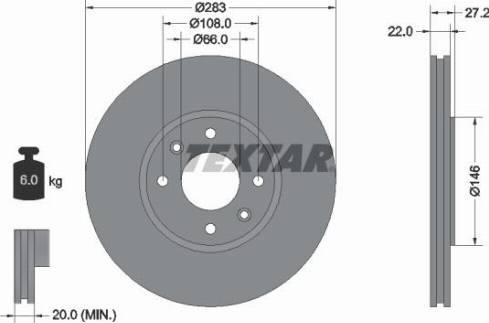 Textar 92059603 - Brake Disc autospares.lv