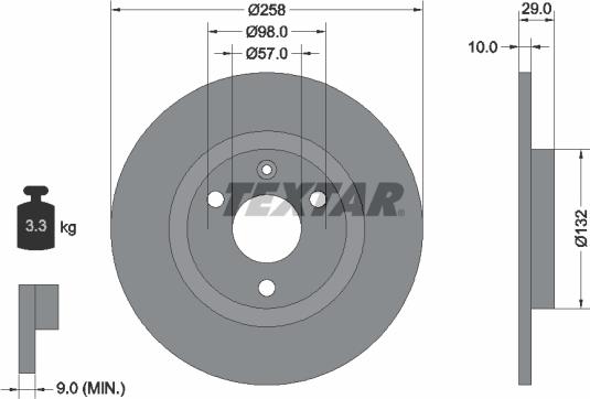 Textar 92054000 - Brake Disc autospares.lv