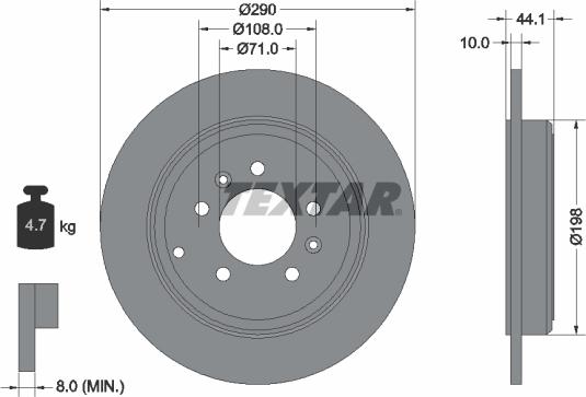 Textar 92054800 - Brake Disc autospares.lv