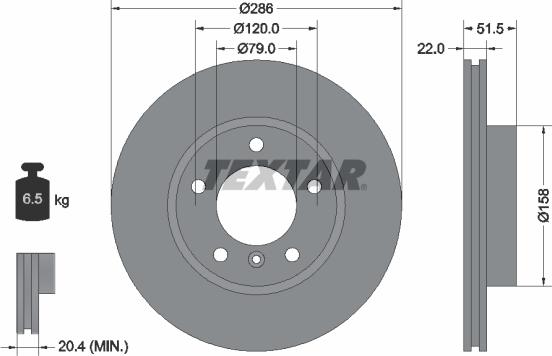 Textar 92055600 - Brake Disc autospares.lv