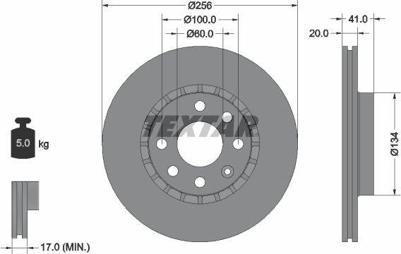 Textar 92056500 - Brake Disc autospares.lv
