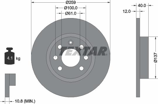 Textar 92050600 - Brake Disc autospares.lv