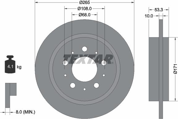 Textar 92051400 - Brake Disc autospares.lv