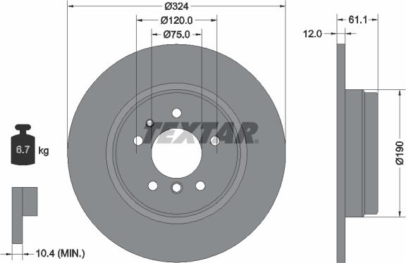 Textar 92058405 - Brake Disc autospares.lv