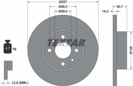 Textar 92053200 - Brake Disc autospares.lv