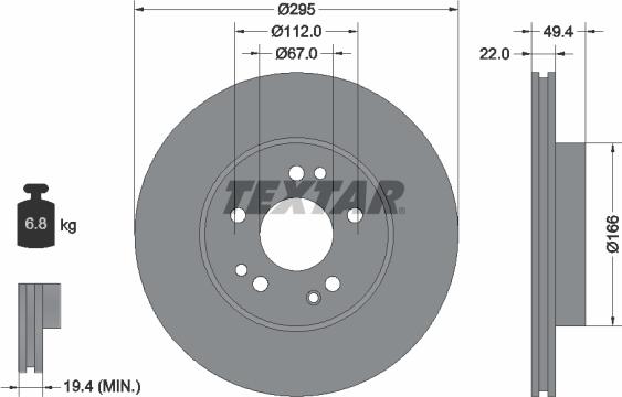 Textar 92057300 - Brake Disc autospares.lv