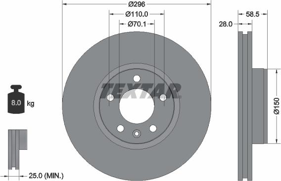 Textar 92057700 - Brake Disc autospares.lv