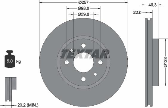 Textar 92069600 - Brake Disc autospares.lv