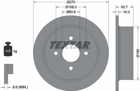 Textar 92064400 - Brake Disc autospares.lv