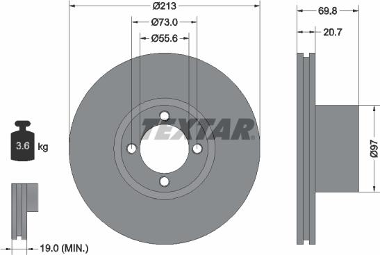 Textar 92064700 - Brake Disc autospares.lv