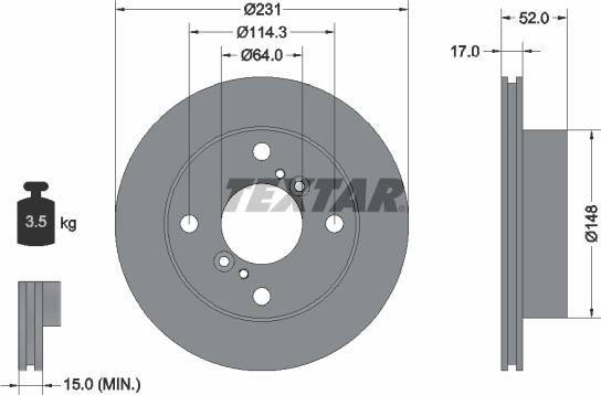 Textar 92065900 - Brake Disc autospares.lv