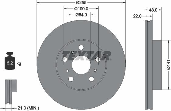 Textar 92065800 - Brake Disc autospares.lv